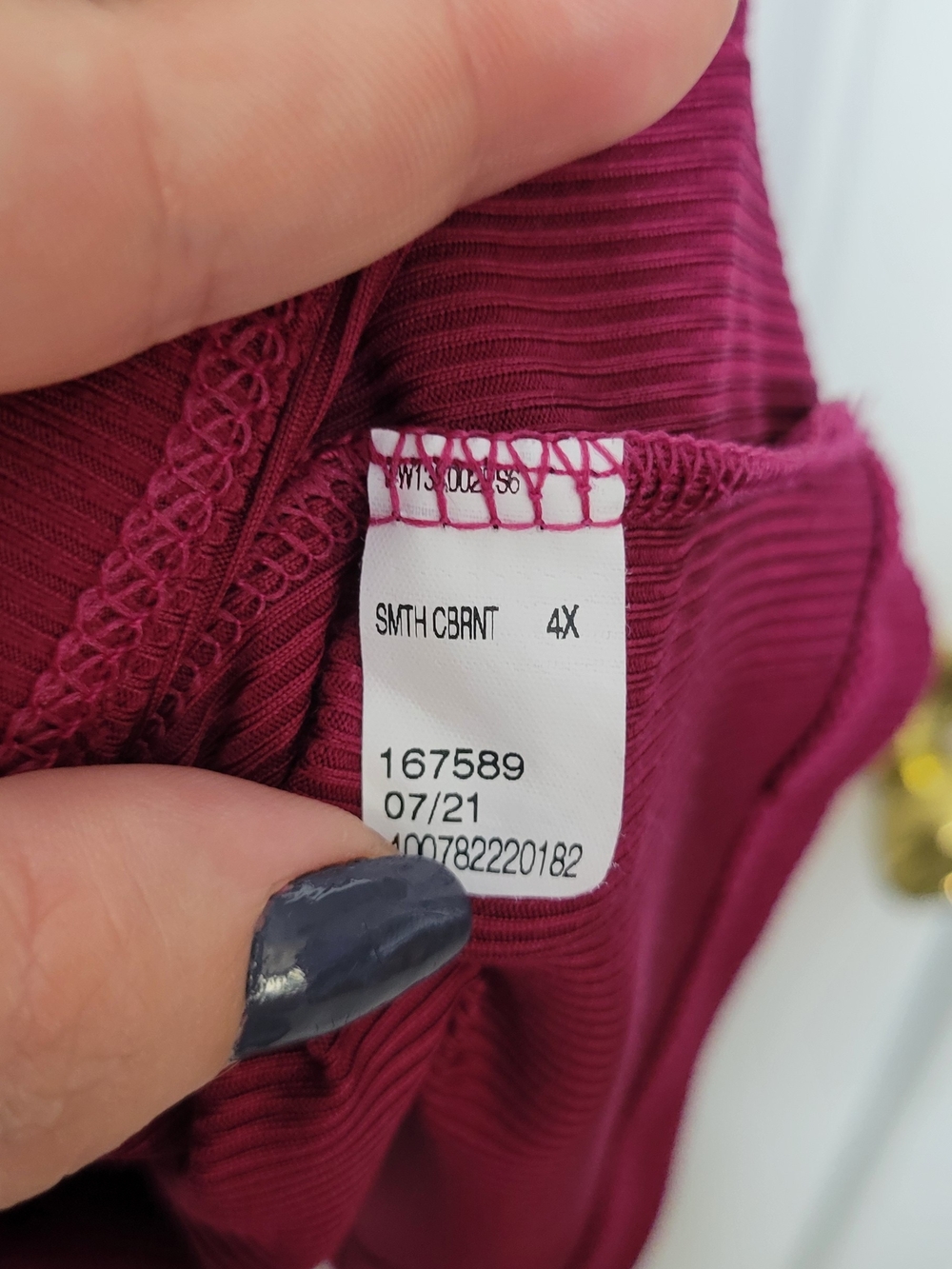 Nine West Long Sleeve Crewneck Top in Wine - Picture 4 of 5